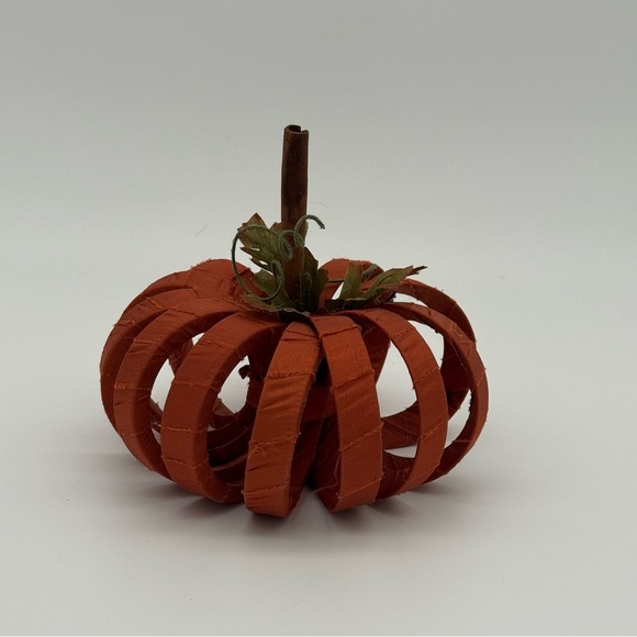 Satin Wrapped Pumpkin Decor Fall Decorations Autumn Halloween Orange New - Picture 4 of 7